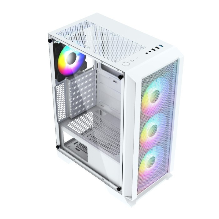 Casing INFINITY NEBULA V4 WHITE Tempered Glass - ATX, mATX Gaming Case