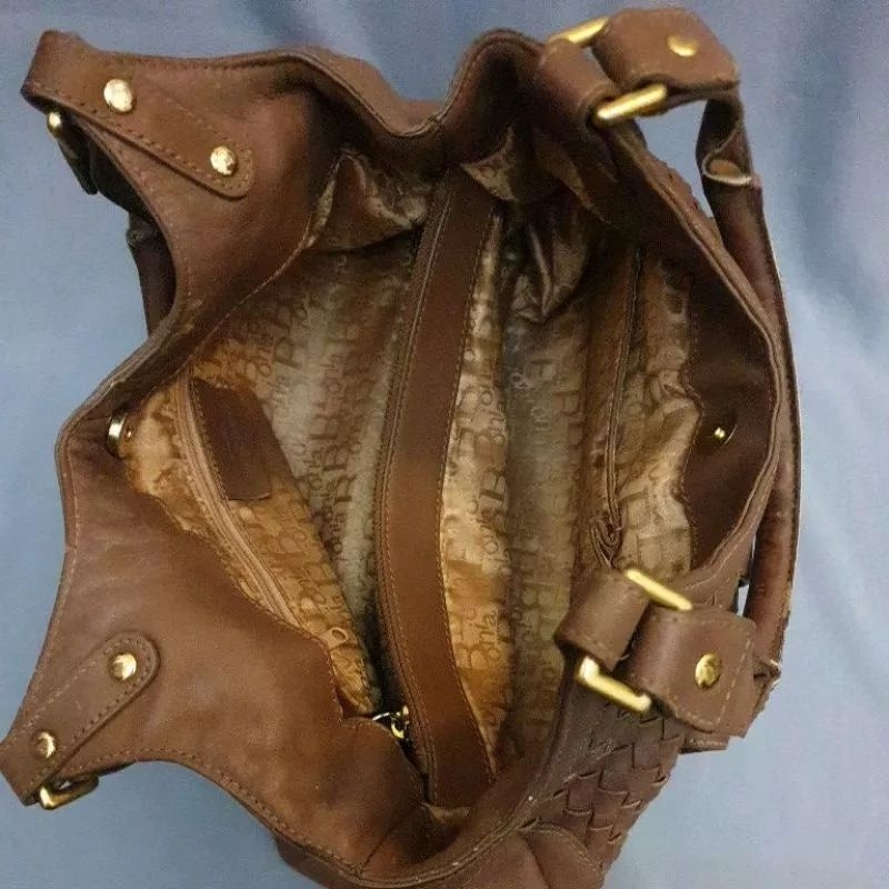 LEATHER BAG BON* BROWN