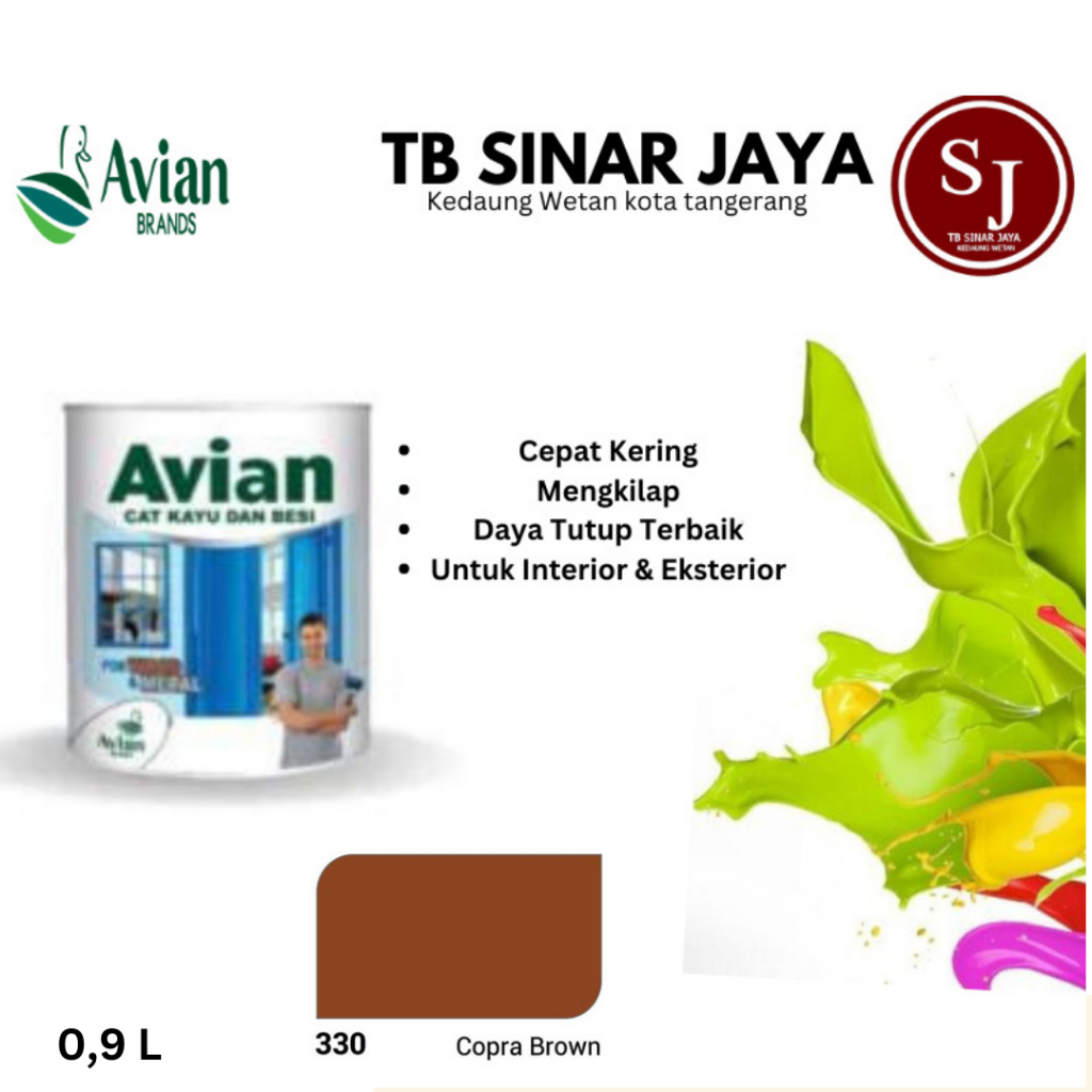 Cat Kayu Dan Besi Avian 1kg  / Cat Minyak Sintetis - 330 Copra Brown