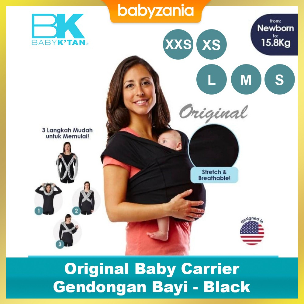 Baby K'tan Original Baby Carrier Gendongan Bayi - Black