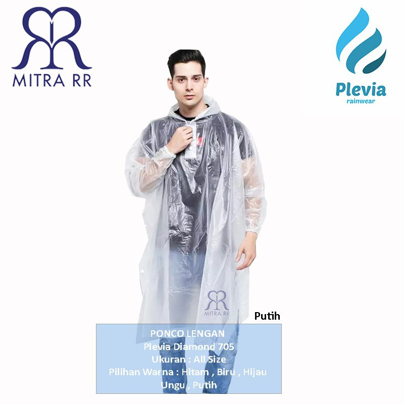 Jas Hujan Plevia Diamond Poncho Lengan Transparan 705