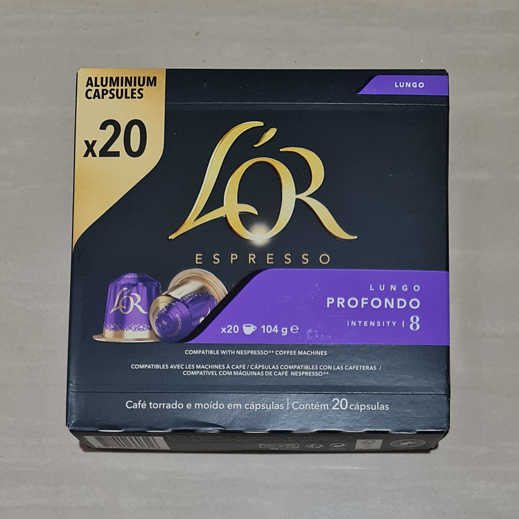 

L'Or Espresso Lungo Profondo Intersity 8 20 Aluminium Capsules Coffee