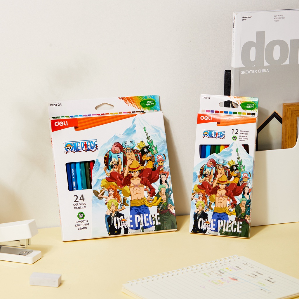 

Deli One Piece Color Pencil / Pensil Warna One Piece 12 dan 24 Warna Pewarnaan Halus Nyaman Di Genggam EC120-X
