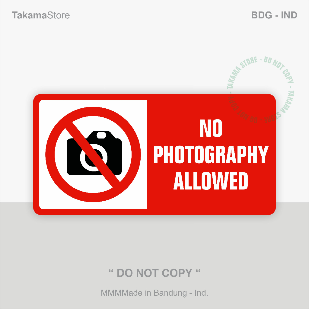 

No photography allowed sign Size 30cm x 15cm acrylic