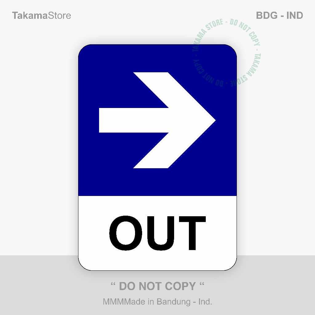 

Exit directional sign - size 35cm x 50cm - Alumunium Plate