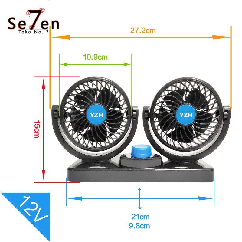 Kipas Angin Mobil Double Fan Se7en-717