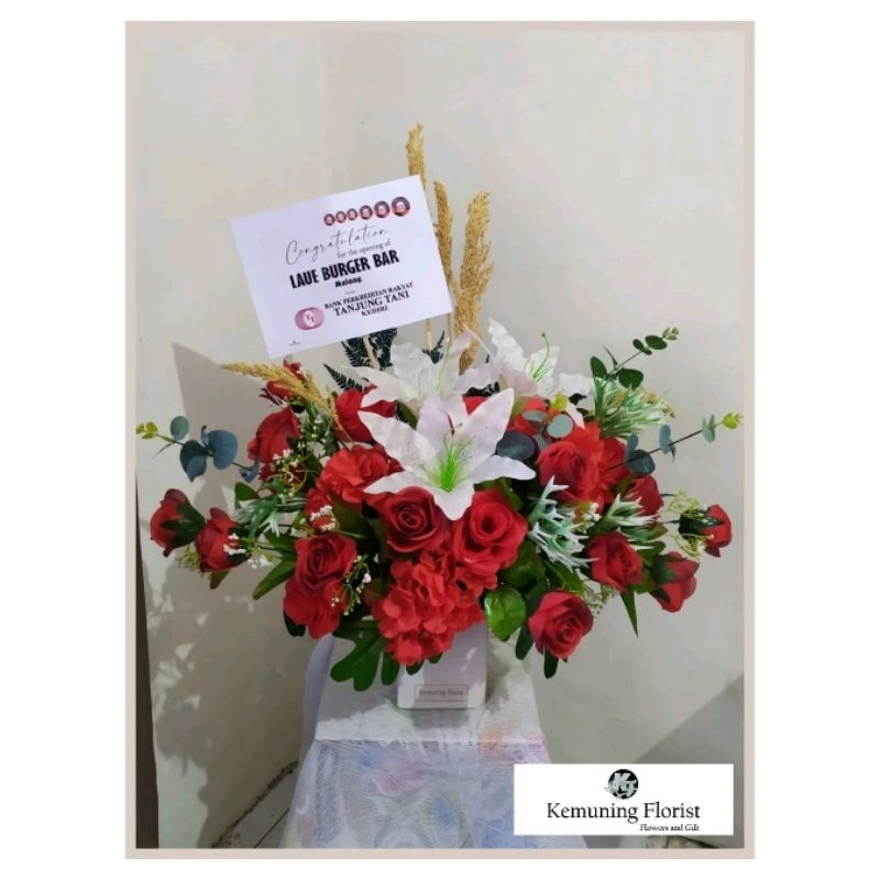 Rangkaian Bunga Vas Plastik/ Buket Bunga plastik/ bunga artificial/Bunga Meja