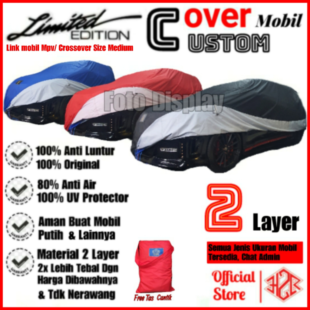 Cover Mobil Polyester Super Lapisan Dalam Putih &amp; Halus, Cover Mobil Avanza Rush Terios Xenia Ertiga Xpander Hrv Mobilio Brv Calya Sigra Outlander  NewLivina S-Cross GrandLivina Juke Confero LGX SX4 Freed Sienta DatsunGoPlush Kijang Taruna Carry WR-V Dll