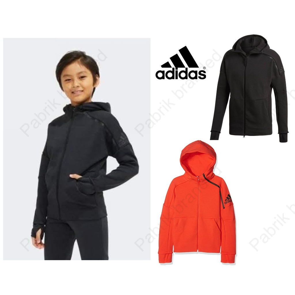 Pabrik Branded Adidas ZNE jacket with hoodie training jacket kids M 11 12 years tahun jaket anak lai
