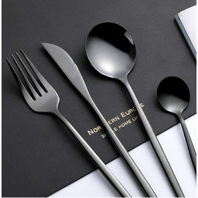 Set Alat Makan Sendok Garpu Pisau Cutlery Western Style 24 PCS Peralatan Makan Desain Minimalis Nyaman Digunakan