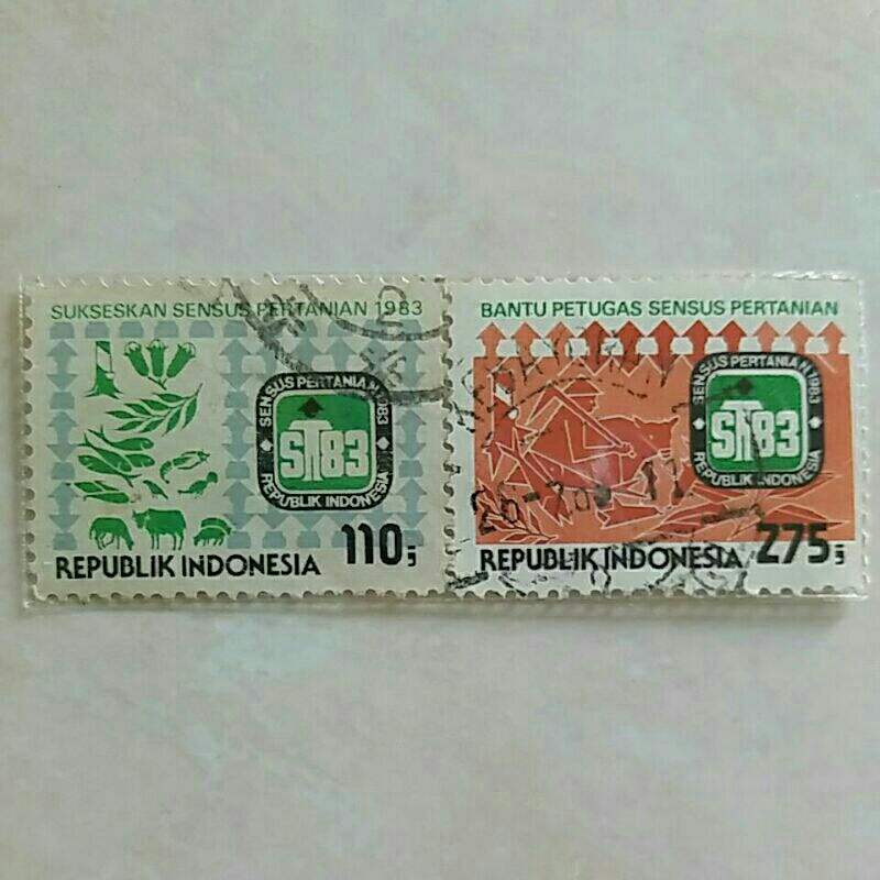 

(AC) Perangko Indonesia 1983 Sensus Pertanian Set Lengkap 2pcs Used