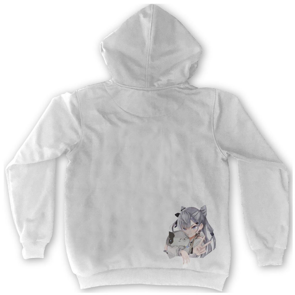 Sweater Hoodie Zeta Embroidery WHITE Kawaii Premium Unisex