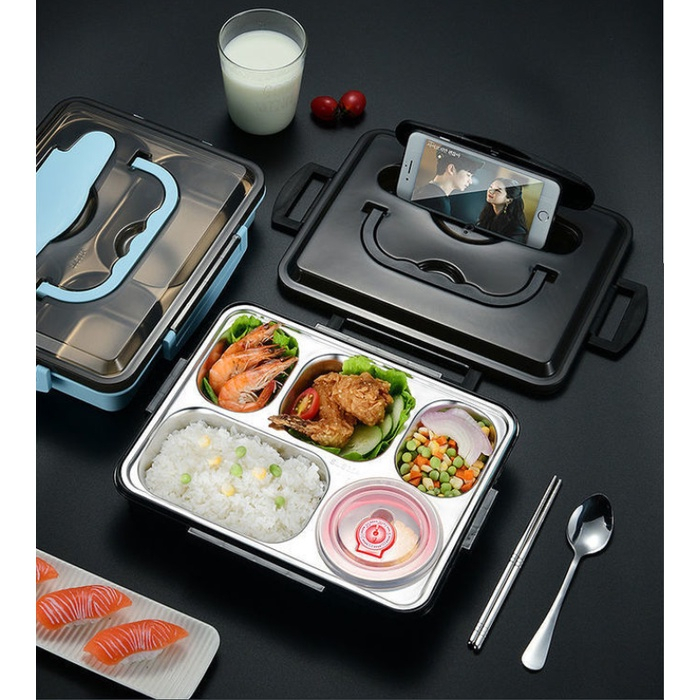 NomNom Lunch Box Kotak Makan 4 Sekat 5 sekat SUS 304 Stainless Steel / Lunch Box Stainless Tahan Pan