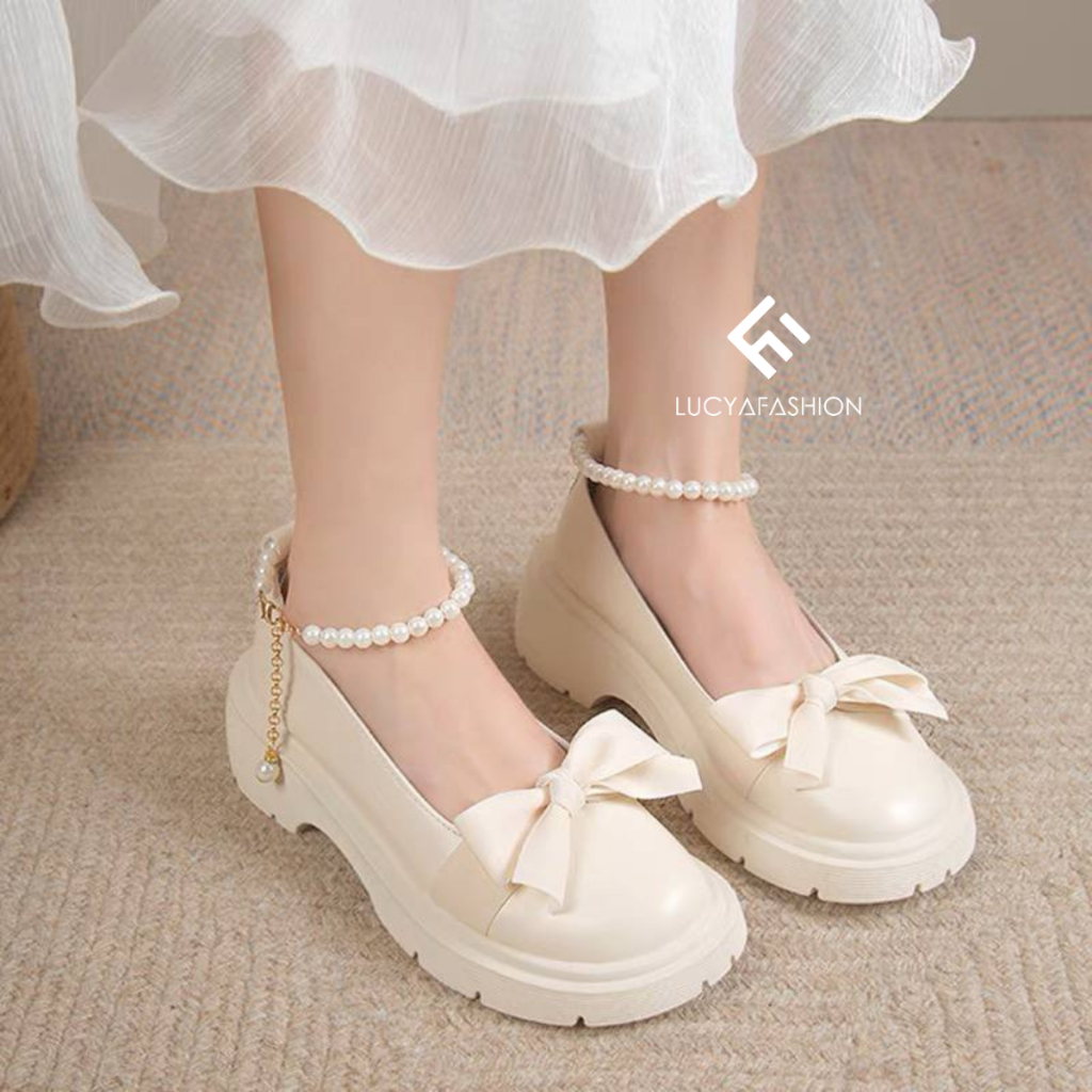 21483 Pearl Loafer Sepatu Docmart Wanita Import