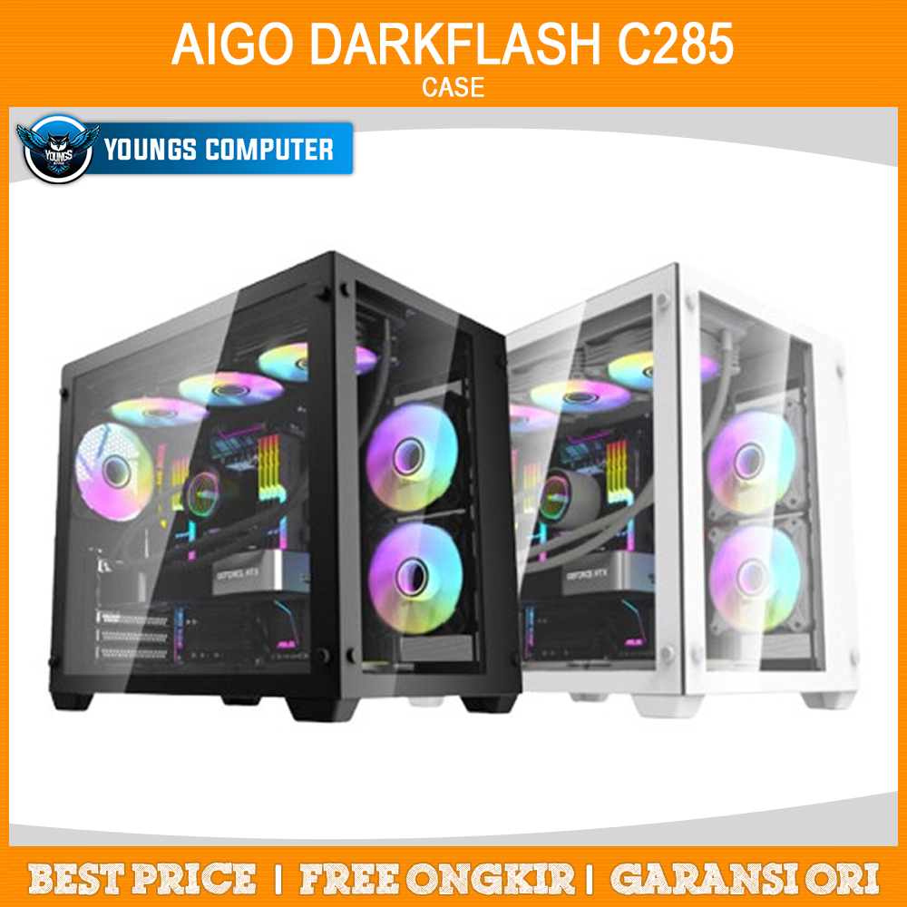 CASING AIGO DARKFLASH C285 Tempered Glass Gaming Case