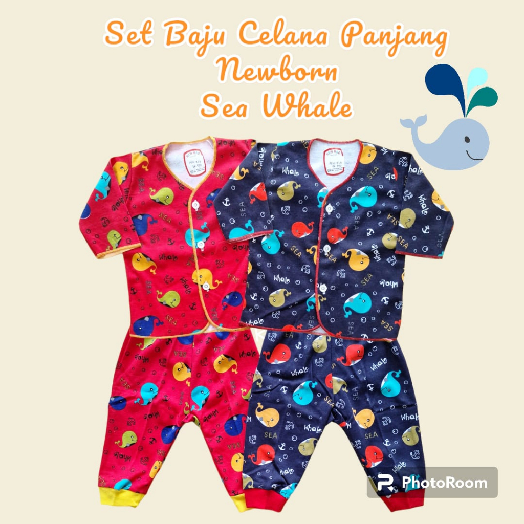 ♥BabyYank♥ Baju Bayi Newborn 0-6bulan 6-2tahun Whale - Celana Bayi Newborn 0-6m - Pakaian Bayi Set 6-2tahun