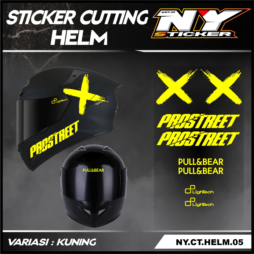 Stiker Cutting Helm Prostreet - Cutting stiker helm Full face Hologram 005