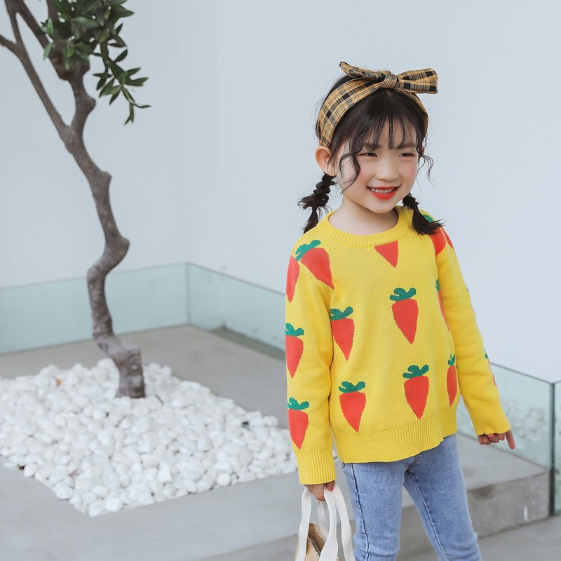 Carrot sweater anak perempuan couple cardigan ibu