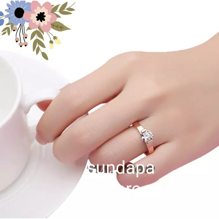 Cincin Titanium Mata satu Cantik,Nyaman dipakai dan tidak luntur selamanya