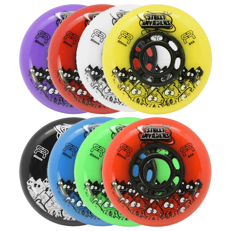 Roda Sepatu Roda | Merk FR - STREET INVADERS WHEEL 84A isi 8biji
