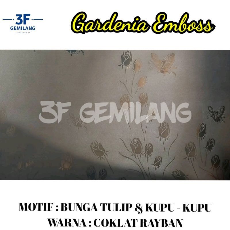 GARDENIA Fiber Plastik Penutup Pagar Motif BUNGA &amp; KUPU - KUPU Meteran