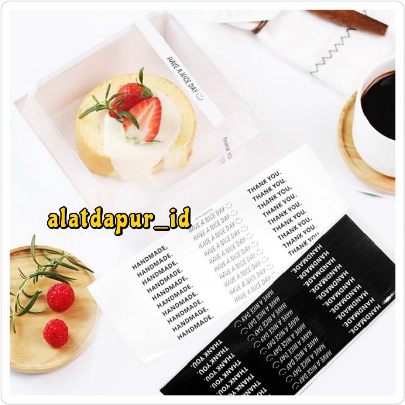 

bib 100Pcs Stiker Panjang 30cm Stiker Thank You TQ Handmade Stiker Label Segel Box Dus