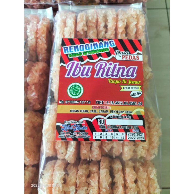 

rengginang mentah pedas COD kemasan 500gram