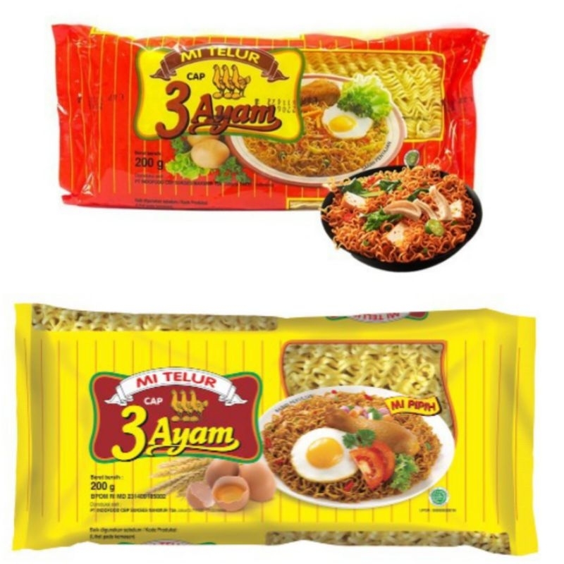 

Mie telor cap 3 ayam merah atau kuning / mie telur cap 3 ayam