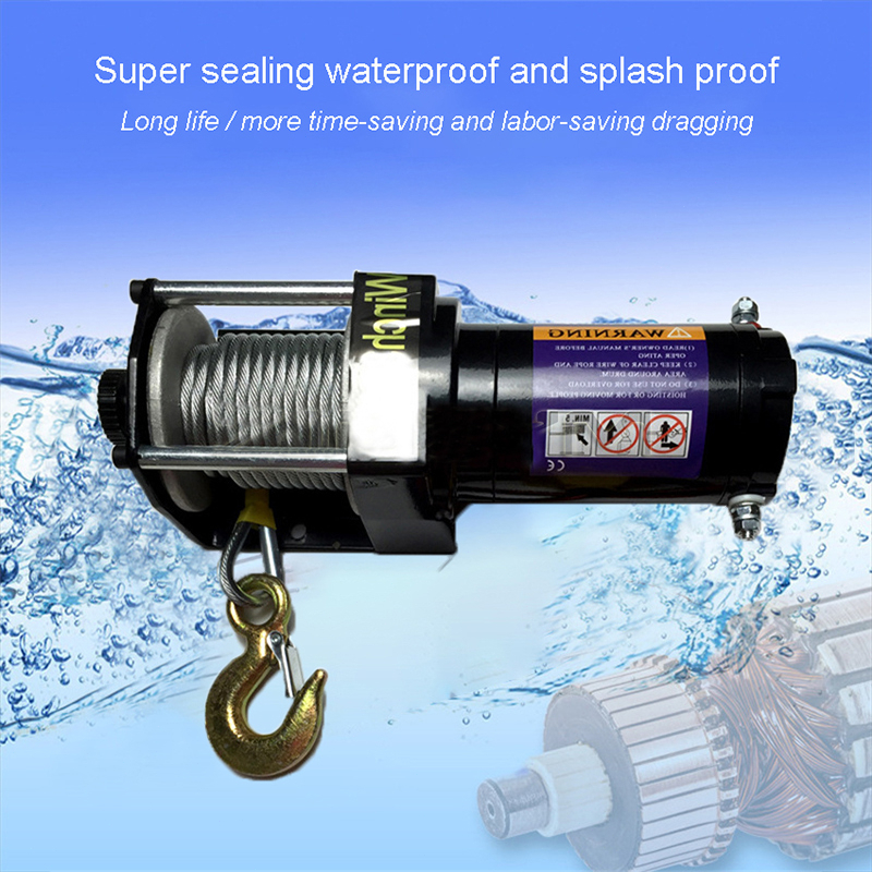 【12 Volt 2000lbs】Derek Elektrik/Kerekan Kerekan Listrik/Electric Hoist Winch