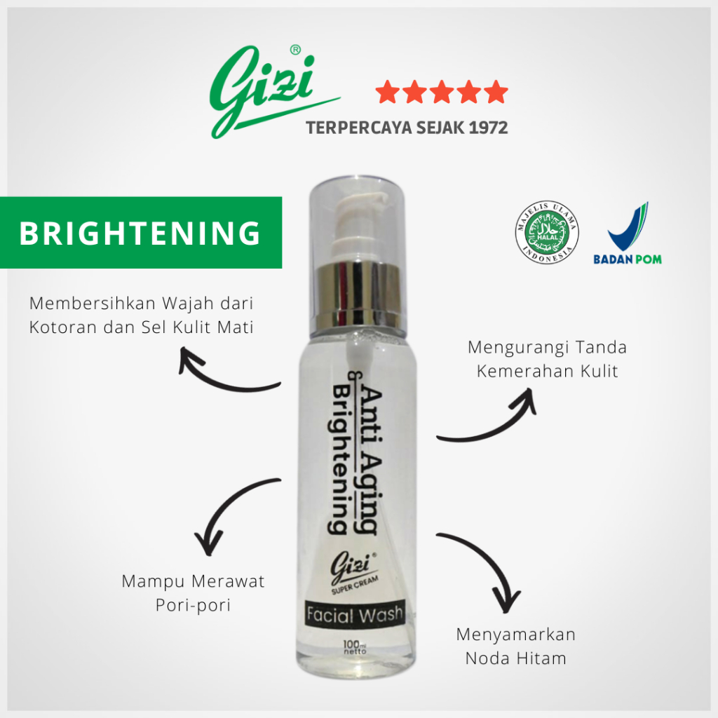 Skincare Facial Wash Anti Aging & Brightening / Sabun Cuci Muka Perawatan Pencerah Wajah / Pencuci P