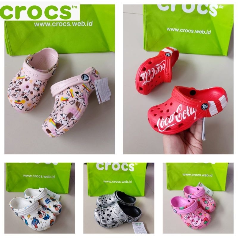 Sandal Crocs Classic Clog kids motif / Sandal anak crocs Classic clog Motif
