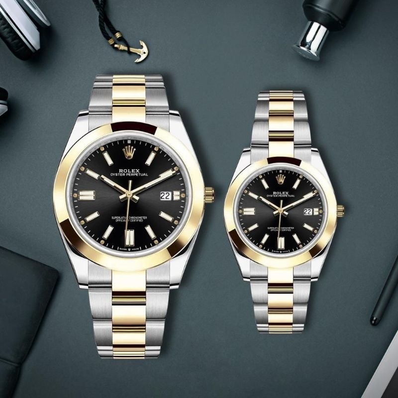 Jam Tangan Couple premium /Jam Tangan Rantai Rolex Free executive bok