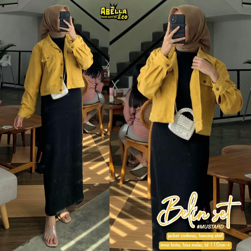 BERLIN SET DRESS INNER KNIT DRESS POLOS WANITA ORI BY ABELLA