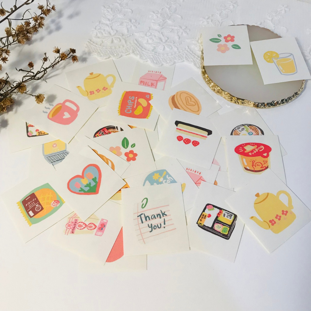 

10 pcs kertas sticker gambar lucu untuk dekorasi jurnal scrapbook bujo