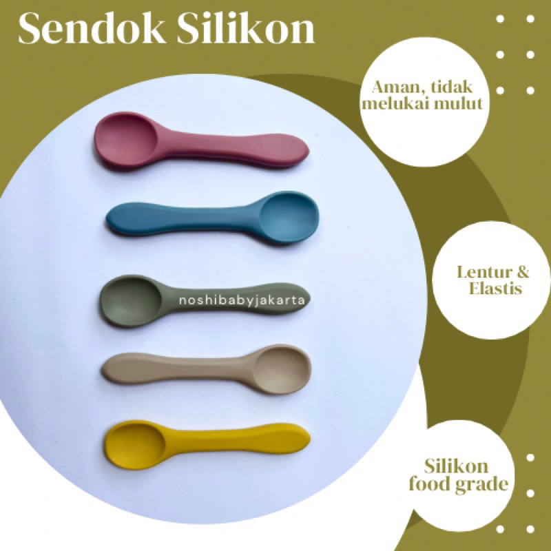 Sendok Garpu Silicone Baby &amp; Toddler / Silicone Spoon &amp; Fork set for baby