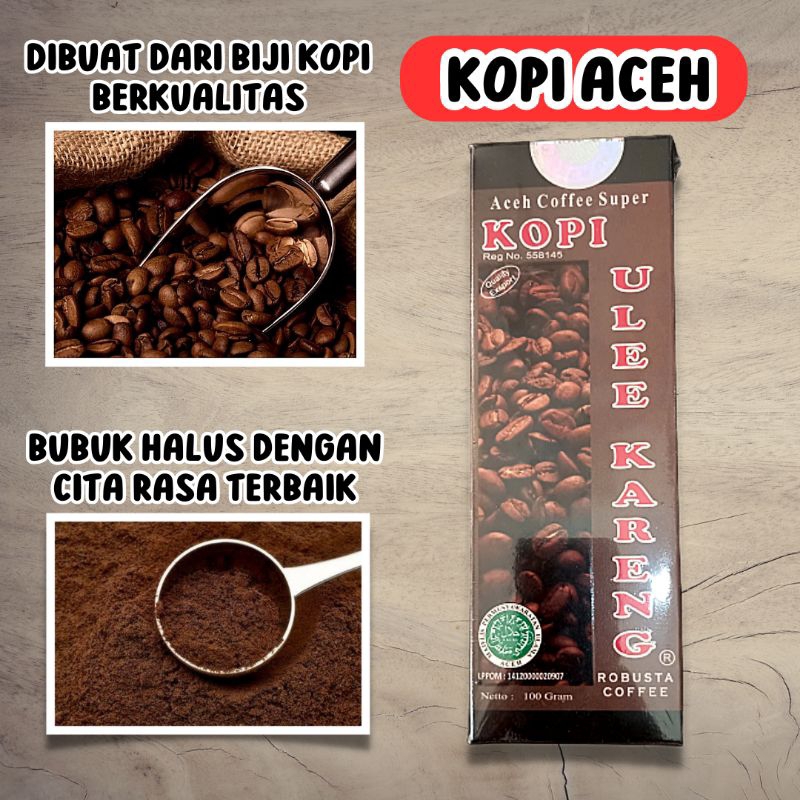 

Kopi Aceh Ulee Kareng Organik Super Quality / Bubuk Halus 100 gram