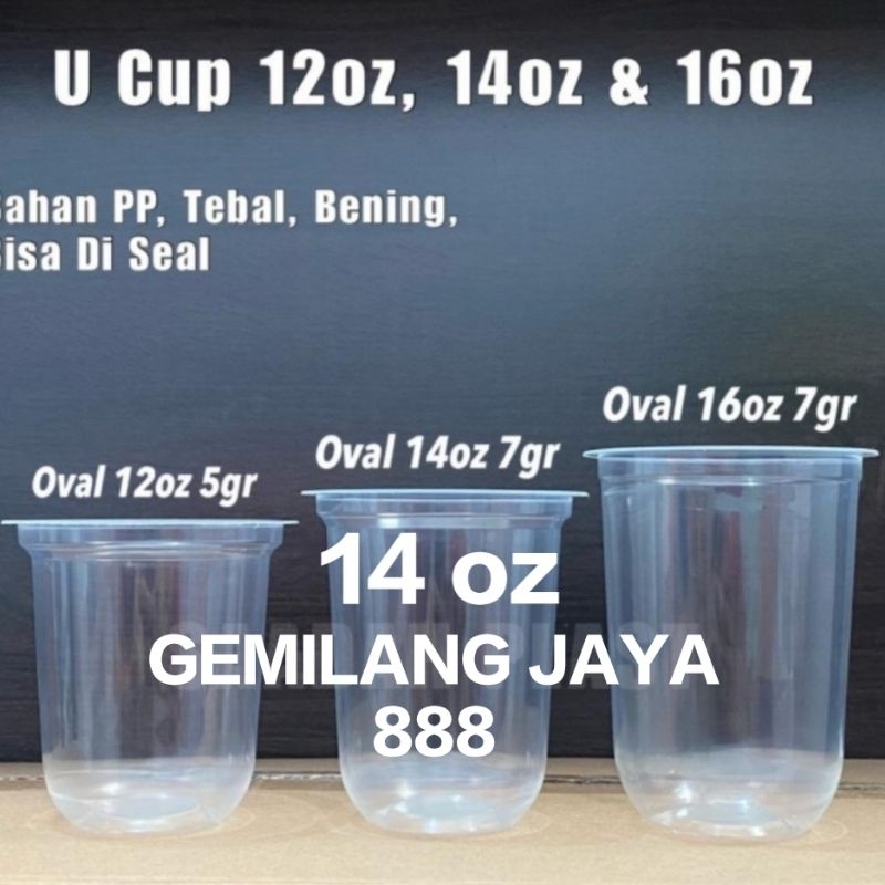 GELAS OVAL, GELAS PLASTIK BENING UK 12oz  14oz 16oz, GELAS OVAL