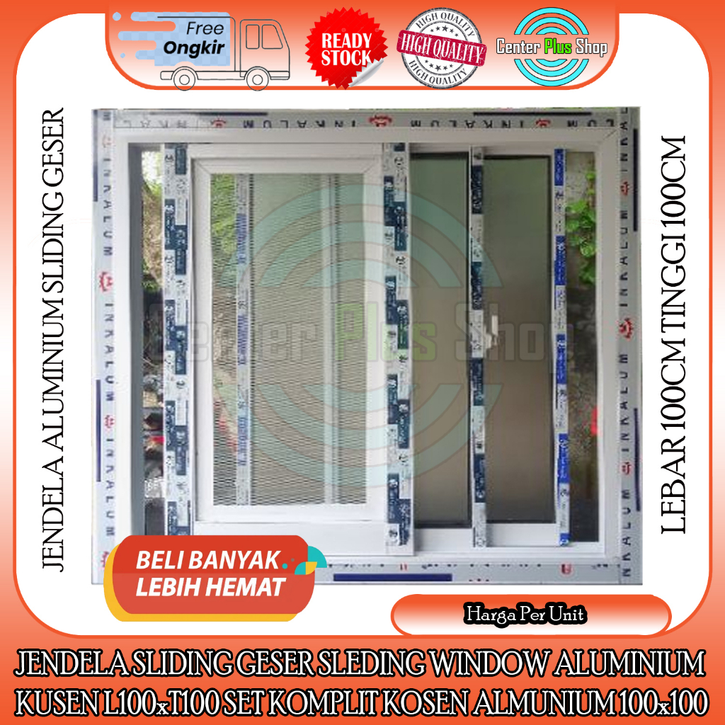 [Instant] JENDELA ALMINIUM SLIDING GESER SLEDING WINDOW ALUMINIUM KUSEN L100 x T100 L100xT100 SET KO
