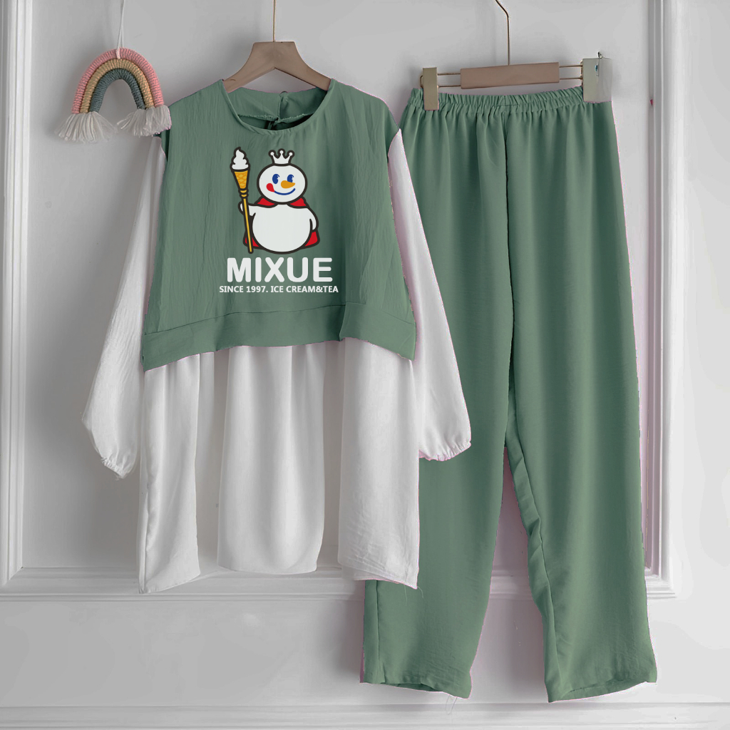 [ READY STOCK SIAP KIRIM ] MIXUE SET KIDS CRINKLE AIRFLOW SETELAN ANAK PEREMPUAN KEKINIAN VIRAL HITS MORLIN SET KIDS SETELAN AMELIA KIDS USIA 3 SAMPAI 15 TAHUN SIZE M L XL XXL XXXL