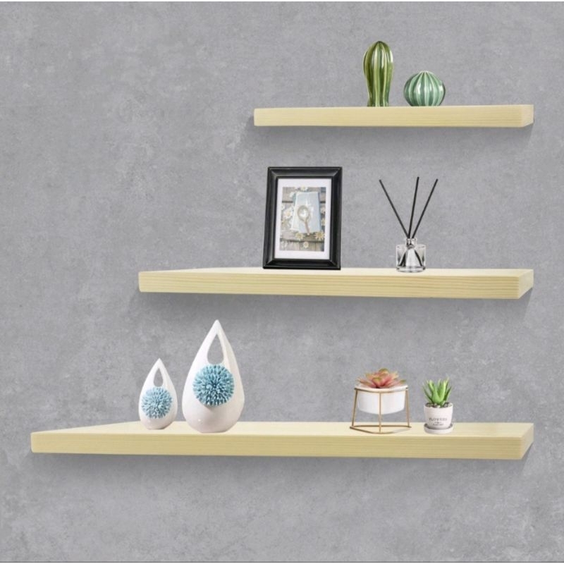 RAK DINDING 1 SET ISI 3 Rak Dinding Minimalis Rak Dinding Slim Serbaguna 1set isi 3 rak 30 40 50cm Lebar 10cm Tebal 2cm