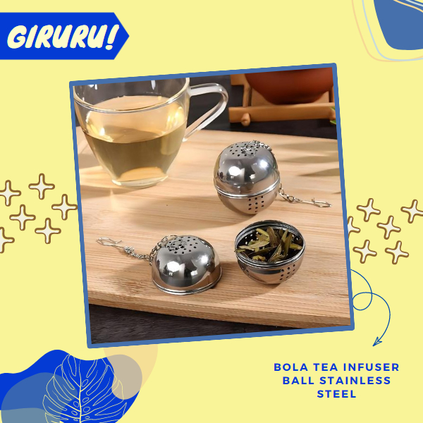 Bola Saringan Teh Stainless Steel Tea Ball Filter Infuser Model Bola Minuman Rempah