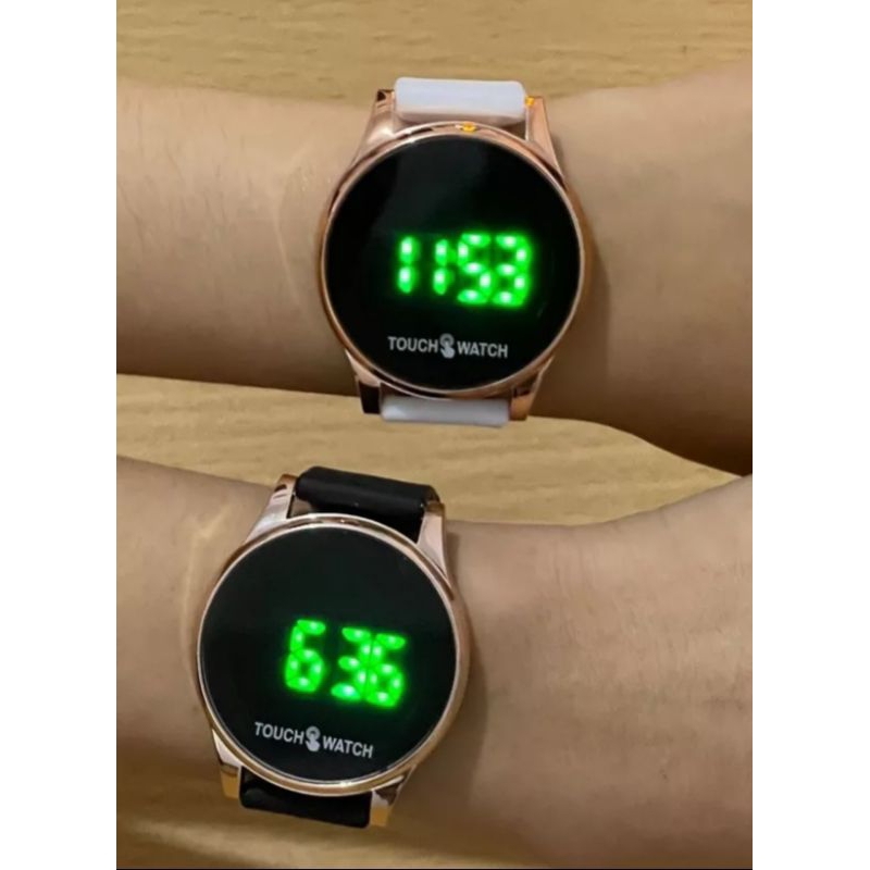 (Cod)Jam Tangan Unisex Touch Scren Bulat Digital Strap Rubber/Karet(Dikirim Jakarta)