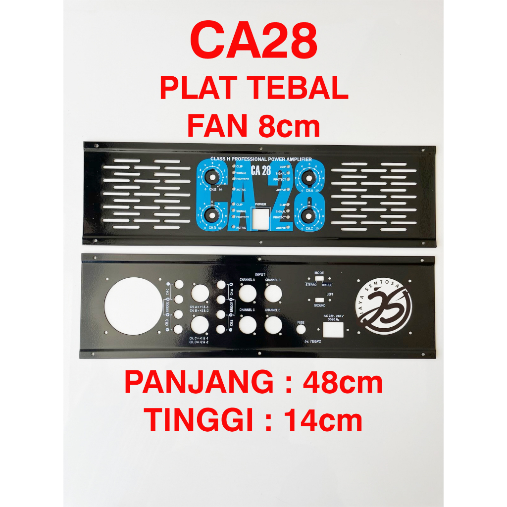 PLAT COVER CA28 (1 SET) PREMIUM BOX PANEL CA 28 BOX PANEL DEPAN BELAKANG POWER AMPLIFIER