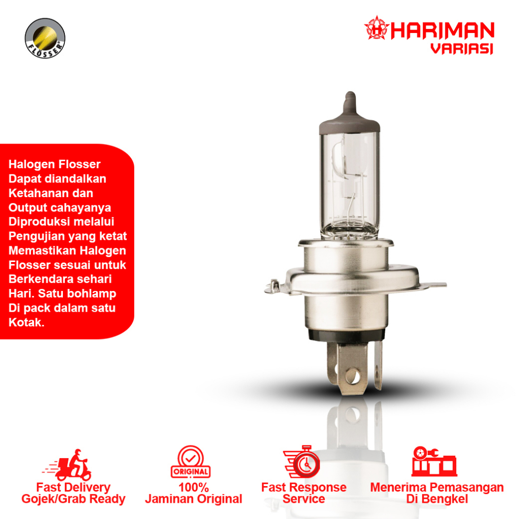 Bohlam Hallogen FLOSSER H4 130/100