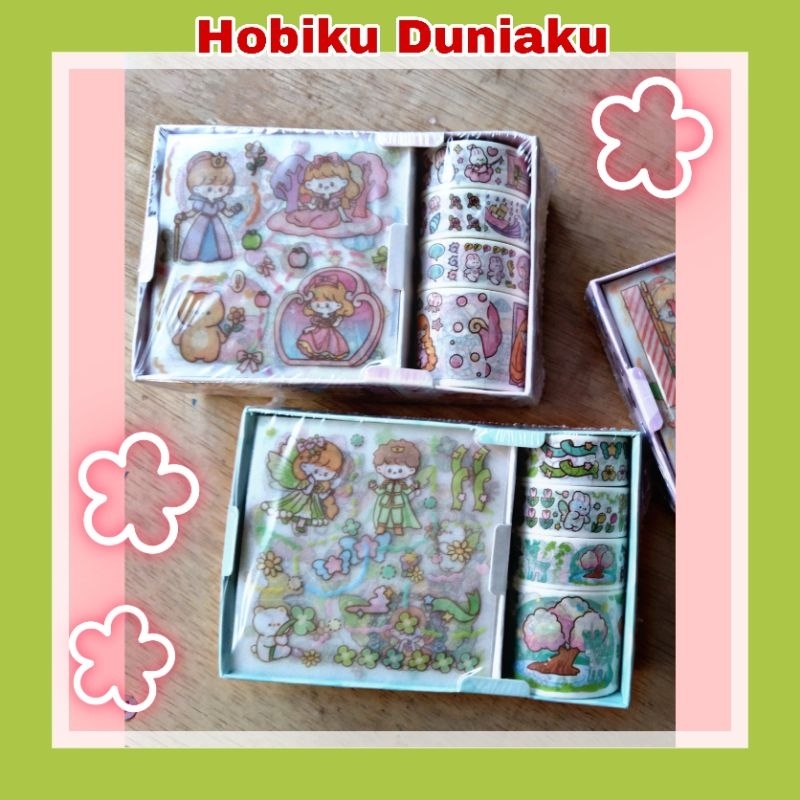 

1 Set Sticker/Stiker Roll Korea Box/Washi Tape Set