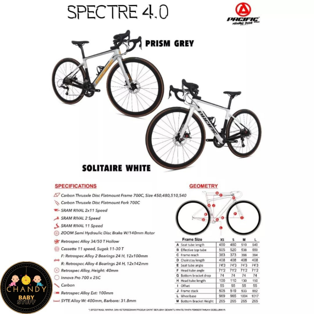 SEPEDA BALAP ROAD BIKE PACIFIC SPECTRE 4.0 SEPEDA DEWASA 700C