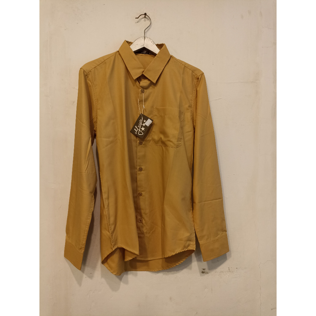 Baju Kemeja Pria Dewasa Lengan Panjang GF Krem