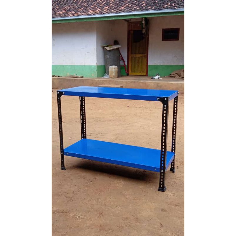 RAK BESI SIKU LUBANG 2SUSUN UK, P100xL40xT75 bahan tebal fee request warna