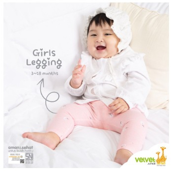 VELVET Baby Girl Legging POLOS MOTIF Bayi Anak Serie 4