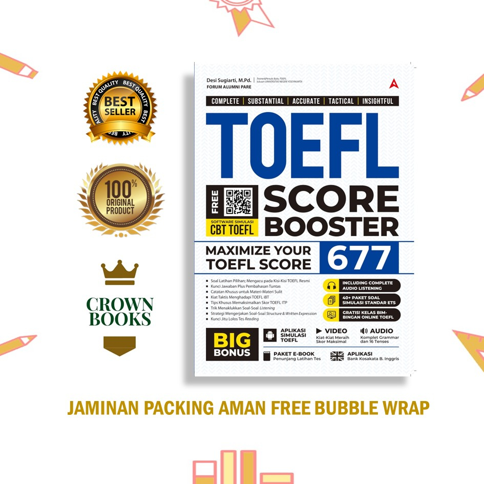 BUKU TES TOEFL BEST SELLER - TOEFL SCORE BOOSTER 677